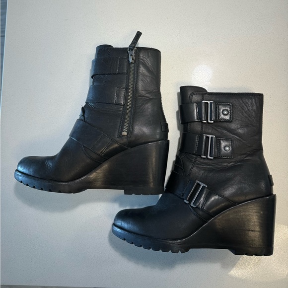 Sorel Winter WATERPROOF Leather Wedge Boots 7.5 - Picture 8 of 10